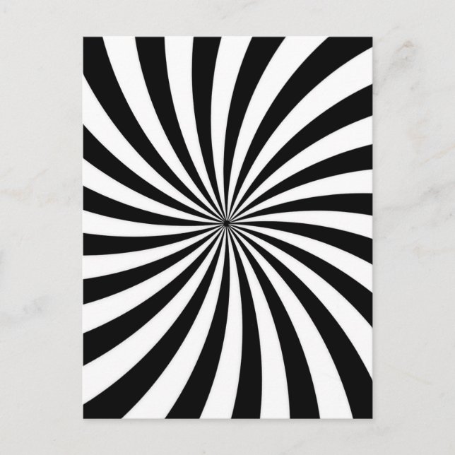 Postal Ilusión óptica Swirl blanco negro (Anverso)