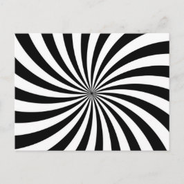Postal Ilusión óptica Swirl blanco negro