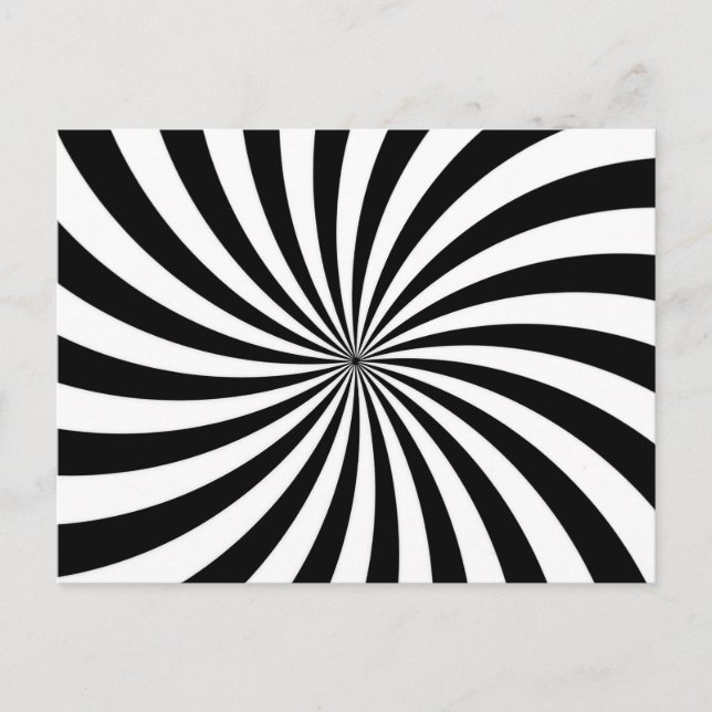 Postal Ilusión óptica Swirl blanco negro (Anverso)