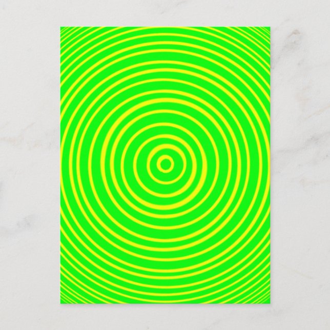 Postal Ilusión óptica verde amarilla (Anverso)