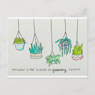 Postal Ilustracion acuático de la planta Lover