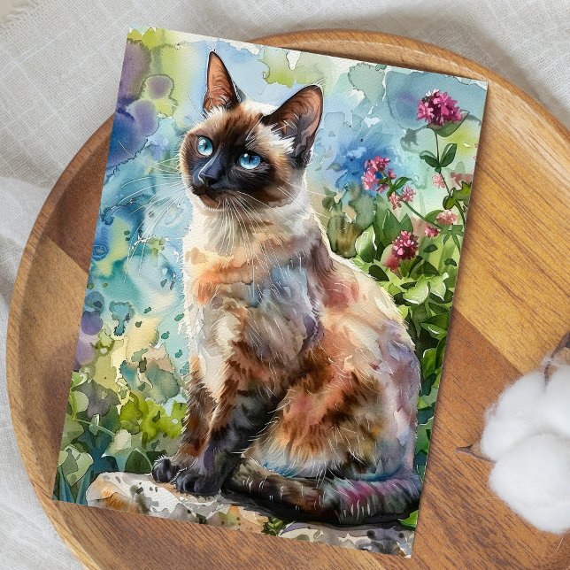 POSTAL ILUSTRACION ADORABLE CAT WATERCOLOR (Subido por el creador)