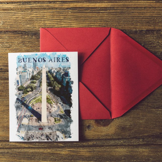 Postal Ilustracion aéreo Argentina de Buenos Aires (buenos aires cityscape postcard)