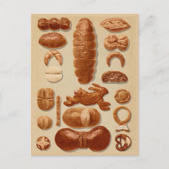 Postal Ilustracion alemán de balsas de un libro de cocina (Anverso)