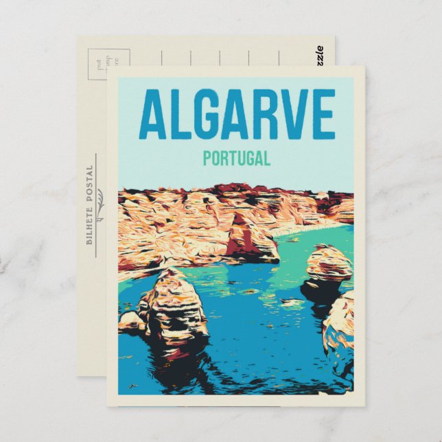Postal Ilustracion Algarve Portugal (Anverso / Reverso)
