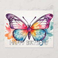 Ilustración Artística de Mariposa Feliz Cumpleaños