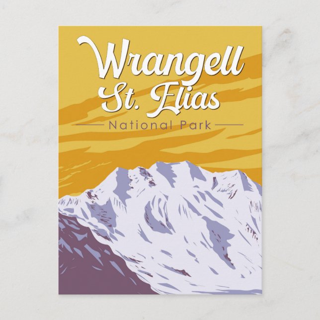 Postal Ilustración artística del Parque Nacional Wrangell (Anverso)
