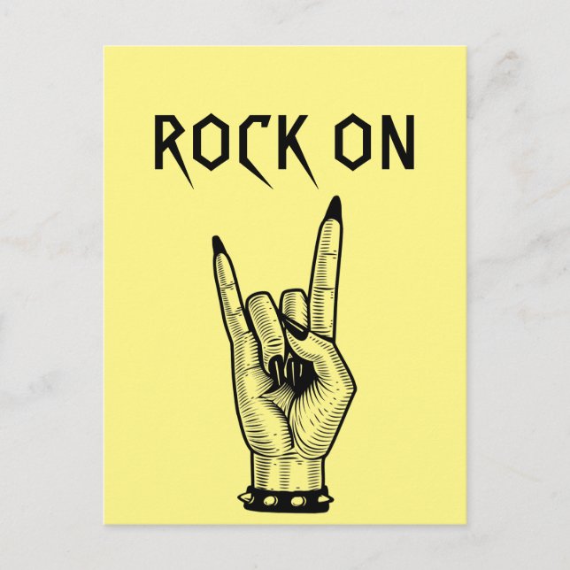 Postal Ilustracion artístico de Rótulo Hand Rocker femeni (Anverso)