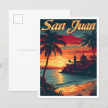 Ilustracion artístico de viajes de San Juan Puerto