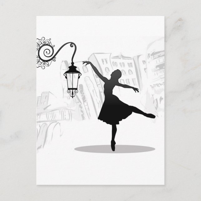 Postal Ilustracion bailarín Ballerina (Anverso)