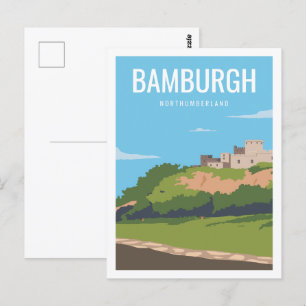 Postal Ilustracion Bamburg Northumberland Travel Place