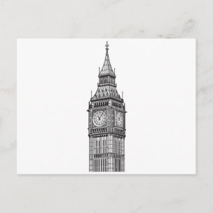 Postal Ilustracion Big Ben de Londres