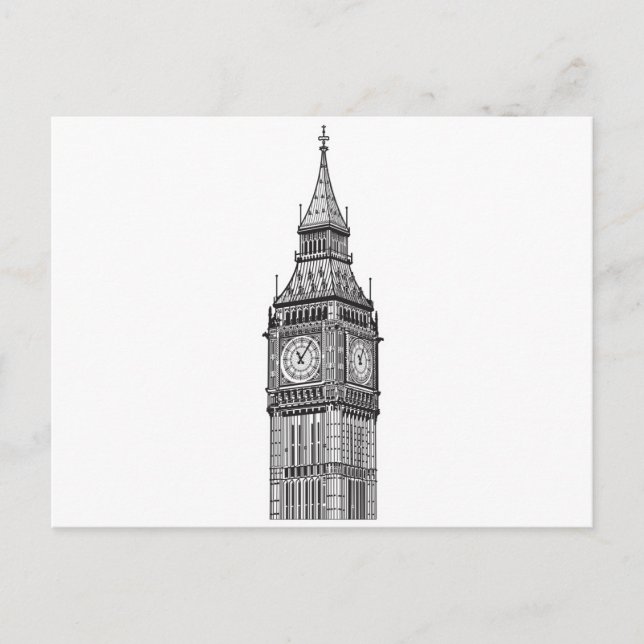 Postal Ilustracion Big Ben de Londres (Anverso)