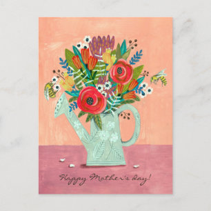 Postal Ilustracion Boho Flowers