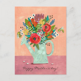 Postal Ilustracion Boho Flowers