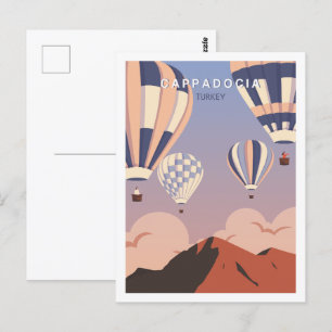 Postal Ilustracion Cappadocia Turkey Famoso lugar de viaj