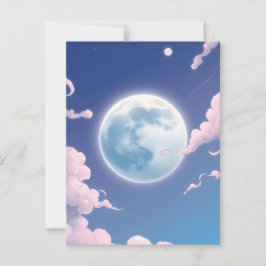 Postal Ilustracion caprichoso y caprichoso de la luna en 