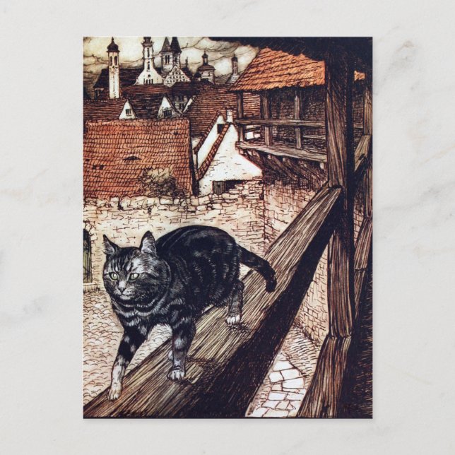 Postal Ilustracion Castle Cat Rackham (Anverso)