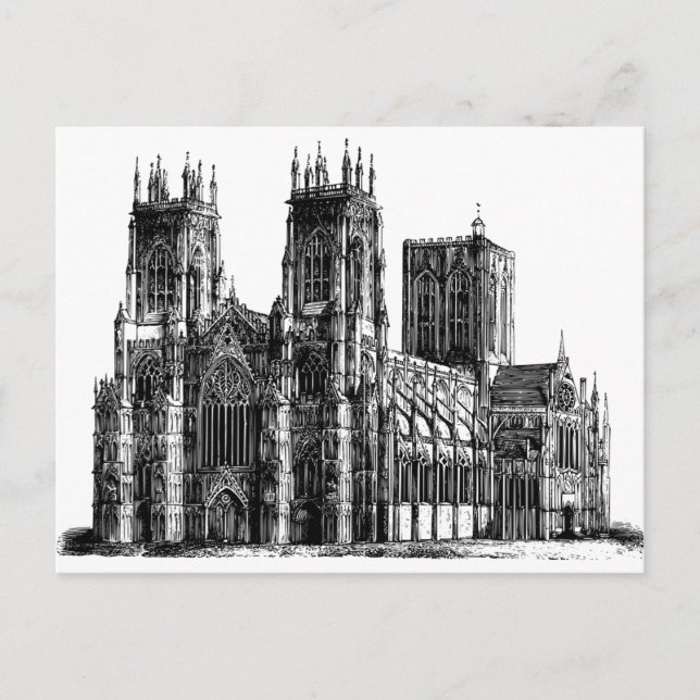 Postal Ilustracion Catedral (Anverso)