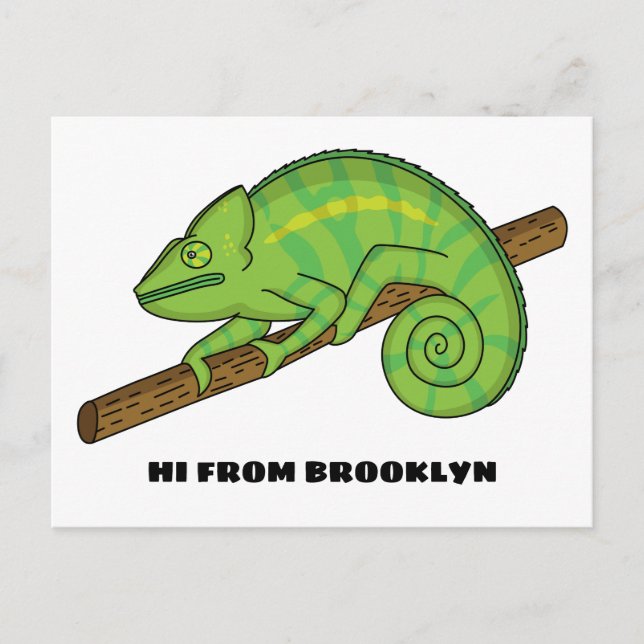 Postal Ilustracion Chameleon de Parson (Anverso)