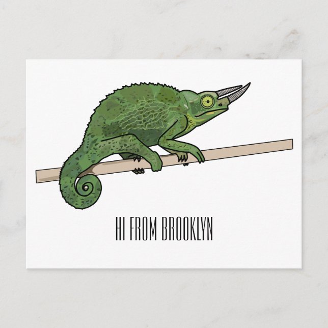 Postal Ilustracion chameleon personalizado de Jackson (Anverso)