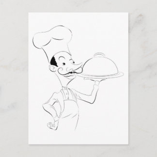 Postal Ilustracion Chef