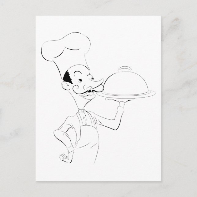 Postal Ilustracion Chef (Anverso)