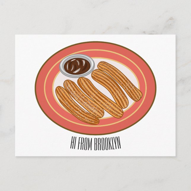 Postal Ilustracion Churro personalizado (Anverso)
