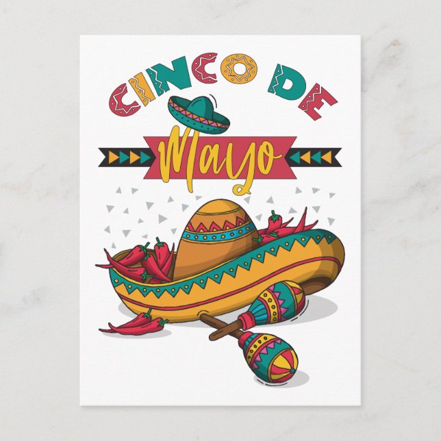 Postal Ilustracion Cinco De Mayo, 1/2 (Anverso)