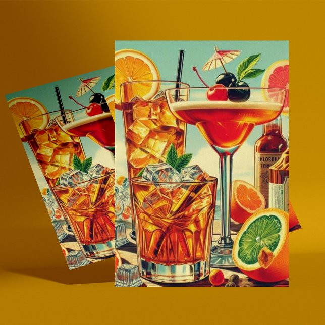 Postal Ilustracion Coktail de época (Subido por el creador)