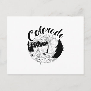 Postal Ilustracion Colorado Mountain Camper Ink