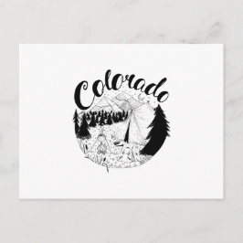 Postal Ilustracion Colorado Mountain Camper Ink