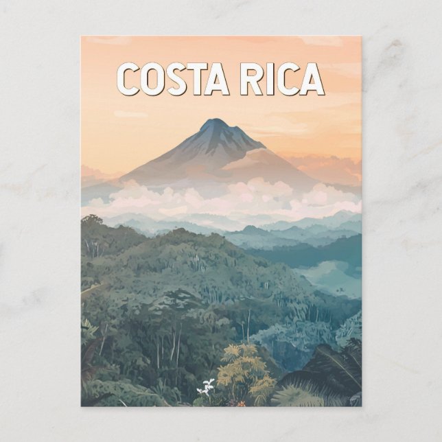 Postal Ilustracion Costa Rica Viaje al arte (Anverso)