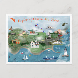 Postal Ilustracion costero San Pedro Foto Pos