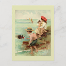 Postal Ilustracion costero vintage