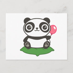 Postal Ilustracion Cute Panda