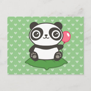 Postal Ilustracion Cute Panda
