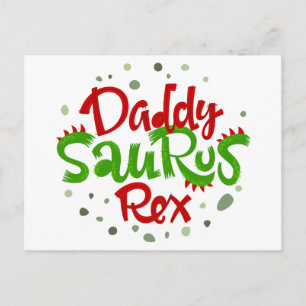 Postal Ilustracion Daddy Saurus Rex