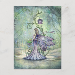 Postal Ilustración de Acuarela de Hada de Primavera Tempr