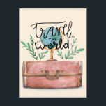Postal ilustracion de acuarela de viaje de verano moderno<br><div class="desc">lindo viaje de verano acuarela ilustracion postal || eurotrip con amigos</div>