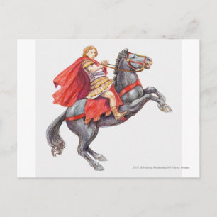 Postal Ilustracion de Alexander el grande