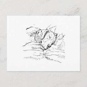 Postal Ilustración de amante de perros Beagle