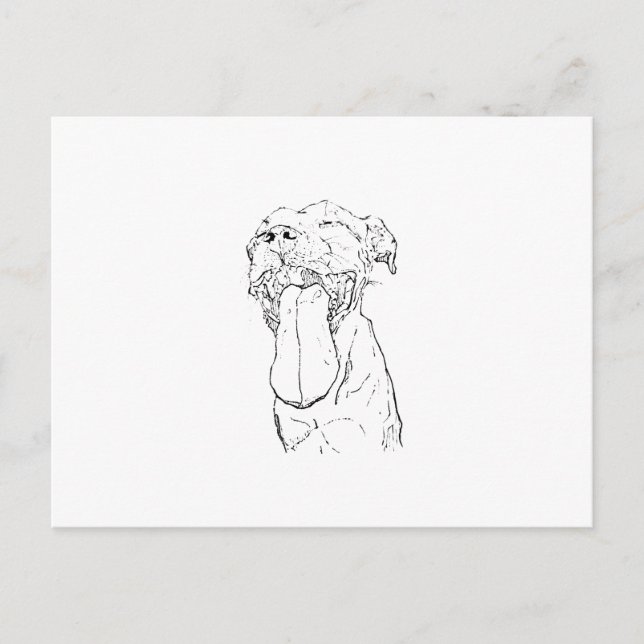 Postal Ilustración de American Staffordshire Terrier (Anverso)