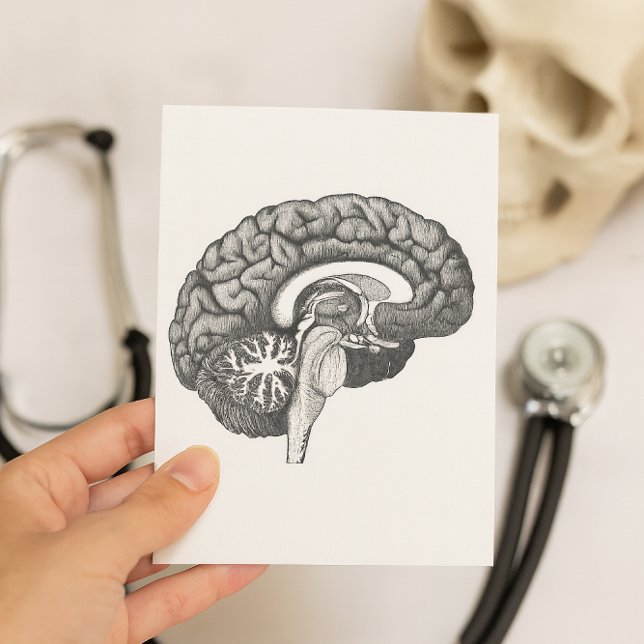 Postal Ilustracion de anatomía médica ventilado cerebro h (Subido por el creador)