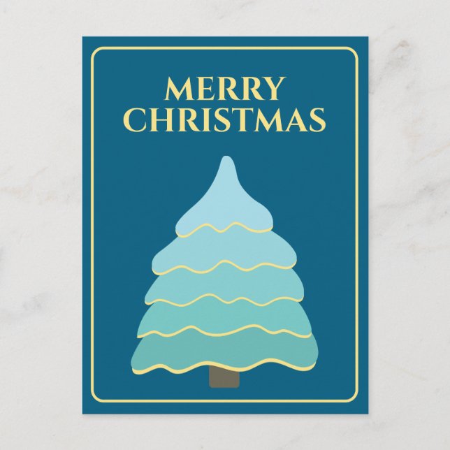 Postal Ilustracion de árbol de Navidad (Anverso)