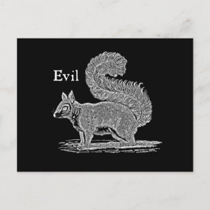 Postal Ilustracion de ardilla malvada del siglo XIX