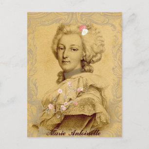 Postal Ilustracion de arte alterado Marie Antoinette