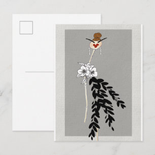Postal Ilustración de Arte de Moda de Alta Costura Tarjet