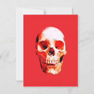 Postal Ilustracion de arte pop Skull