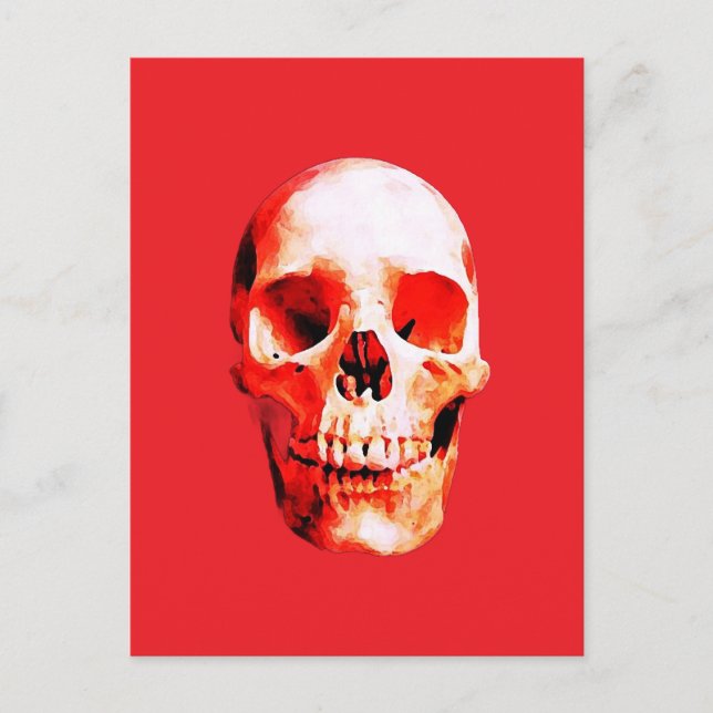 Postal Ilustracion de arte pop Skull (Anverso)